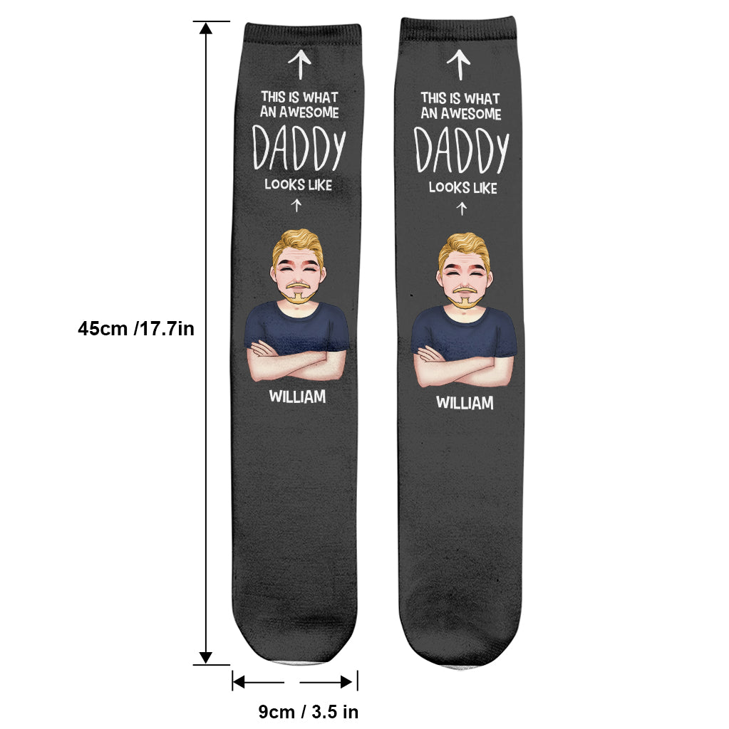 Voici à quoi ressemble un papa génial - Chaussettes personnalisées pour papa