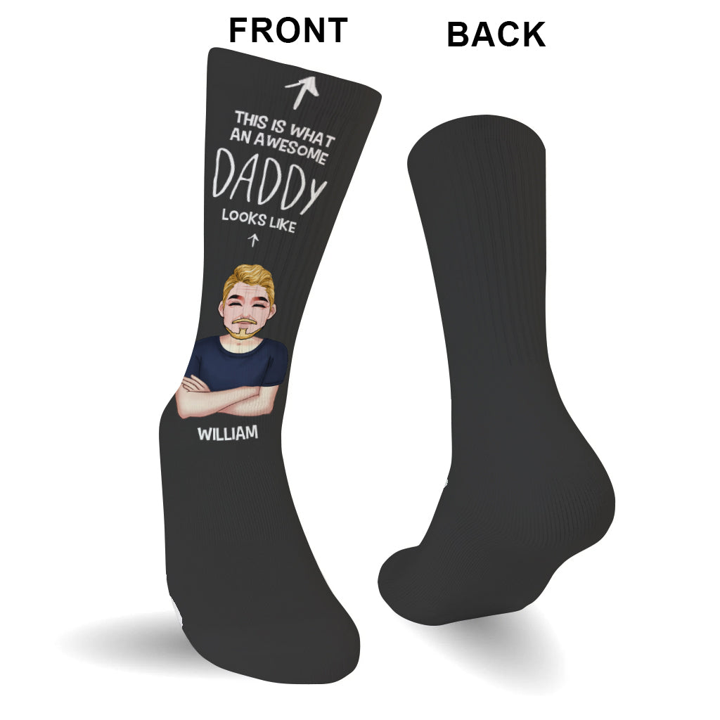 Voici à quoi ressemble un papa génial - Chaussettes personnalisées pour papa