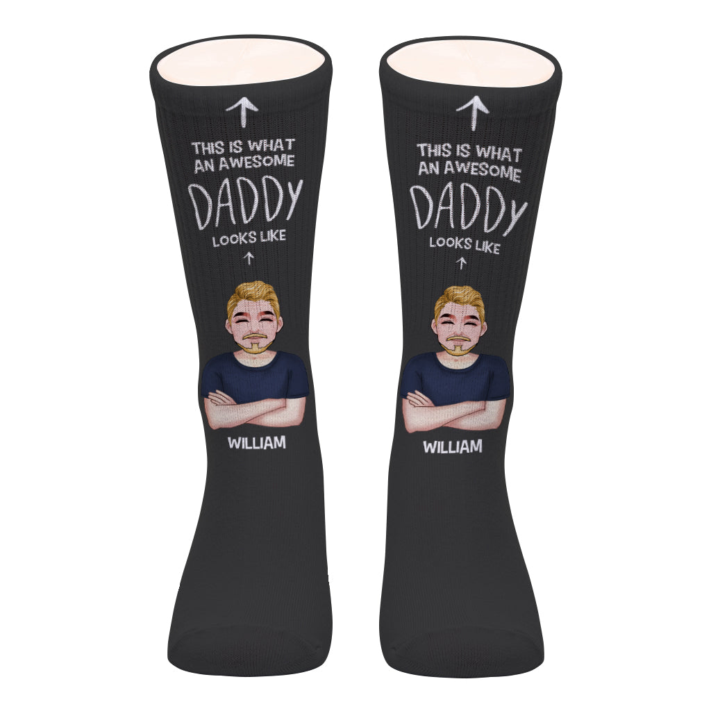 Voici à quoi ressemble un papa génial - Chaussettes personnalisées pour papa