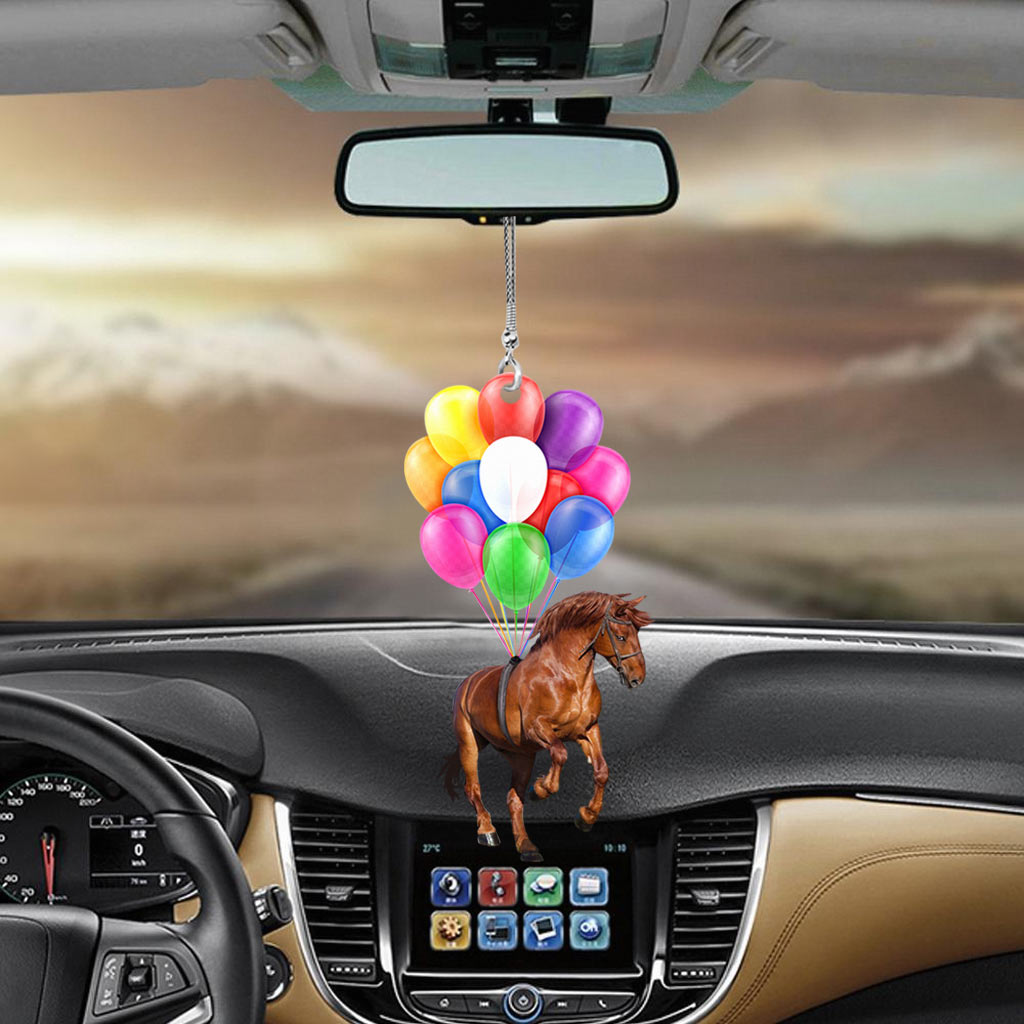 Ornement de voiture « Chevaux amoureux » (Imprimé des deux côtés)