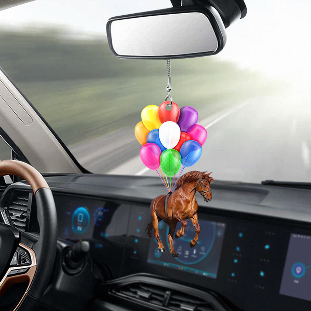 Ornement de voiture « Chevaux amoureux » (Imprimé des deux côtés)