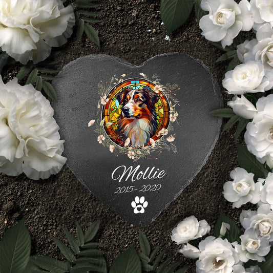 Je t'aime - Pierre en forme de cœur personnalisée pour chien