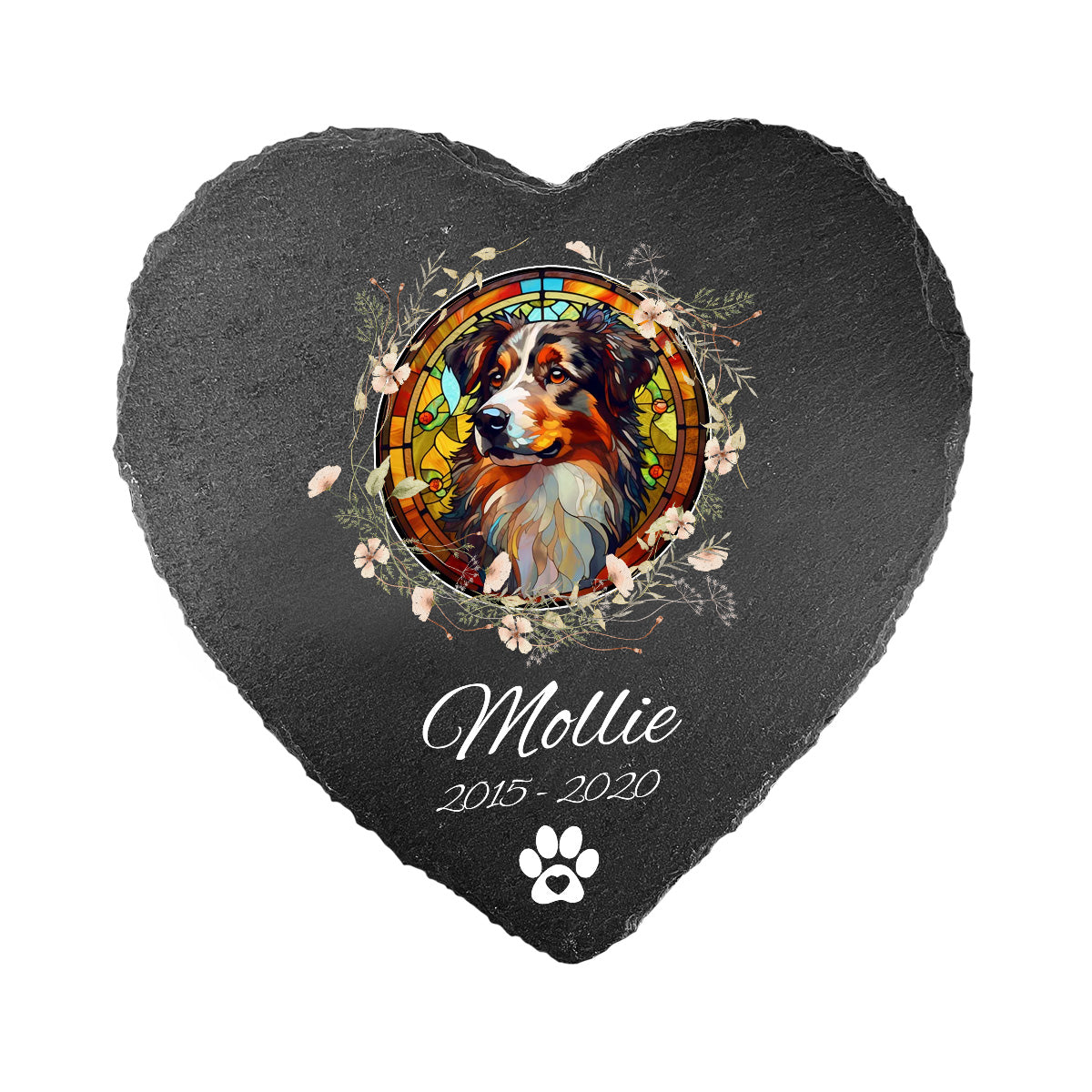 Love You - Personalized Dog Heart Shaped Stone