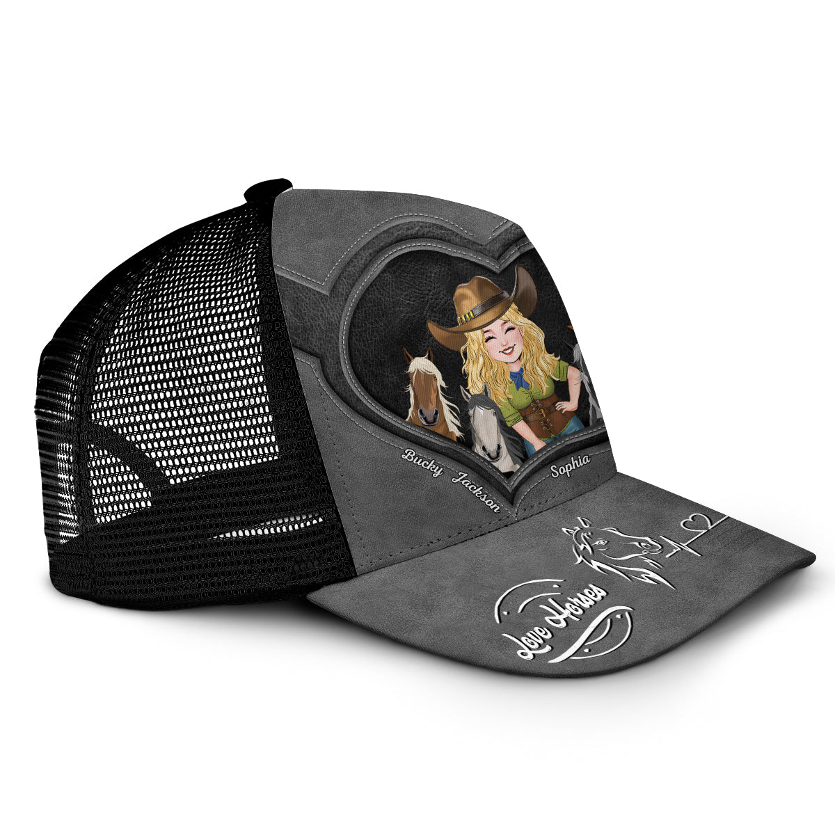 Juste une fille qui aime les chevaux - Casquette de camionneur personnalisée avec motif cheval