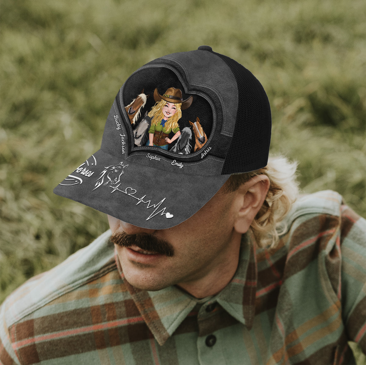 Juste une fille qui aime les chevaux - Casquette de camionneur personnalisée avec motif cheval