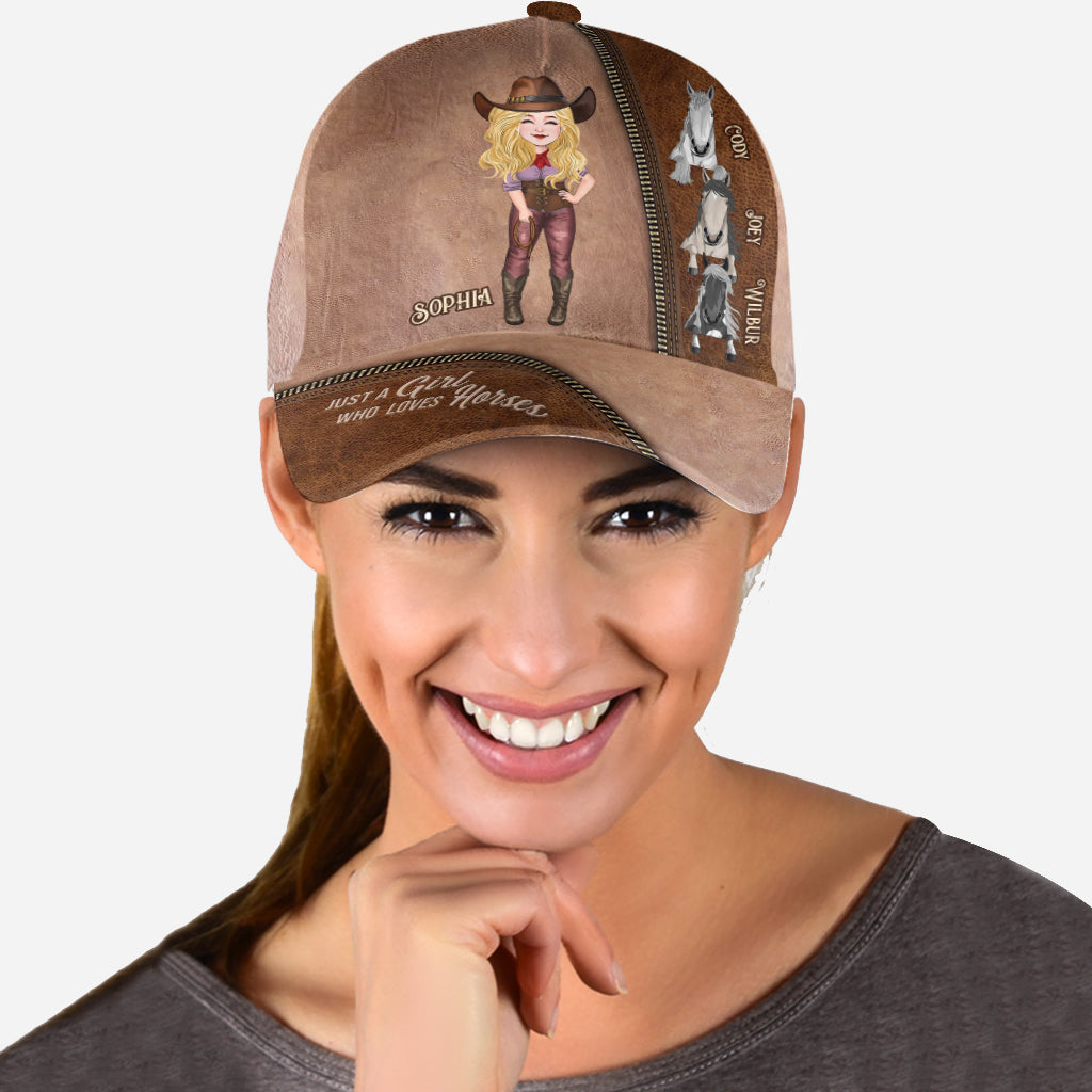 Juste une fille qui aime les chevaux - Casquette classique personnalisée avec motif cheval