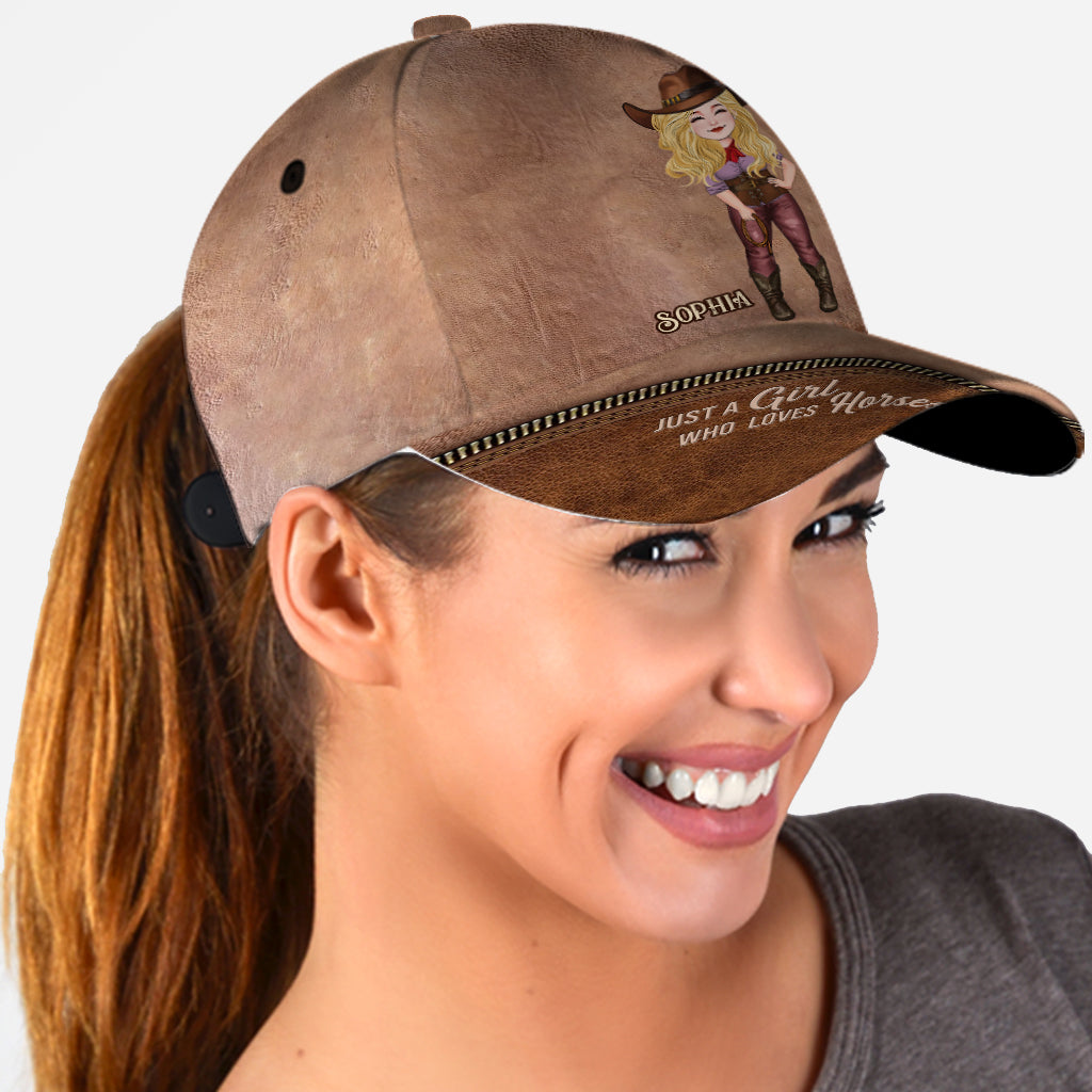 Juste une fille qui aime les chevaux - Casquette classique personnalisée avec motif cheval