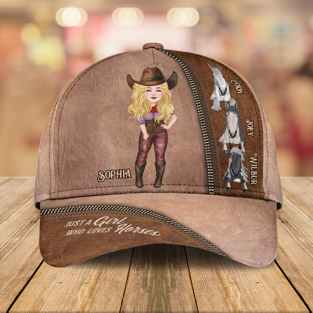 Juste une fille qui aime les chevaux - Casquette classique personnalisée avec motif cheval