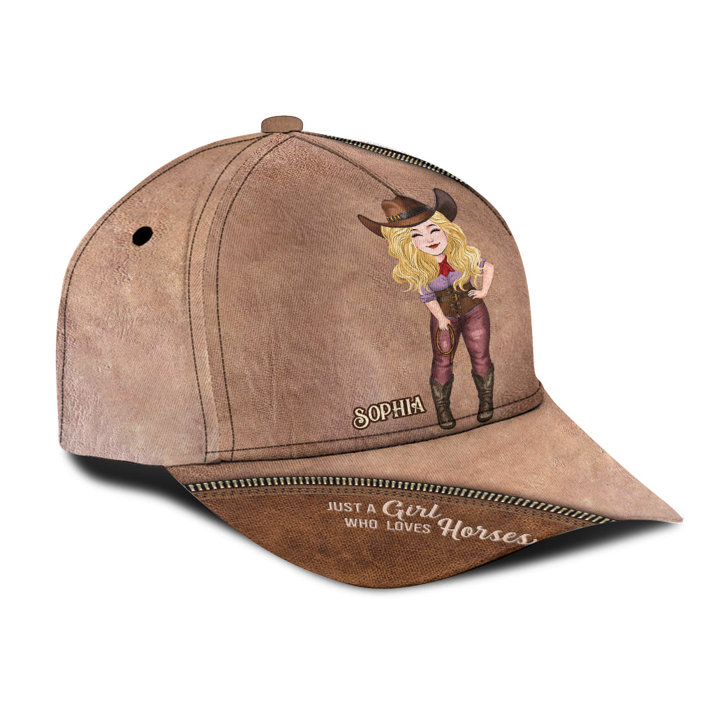Juste une fille qui aime les chevaux - Casquette classique personnalisée avec motif cheval