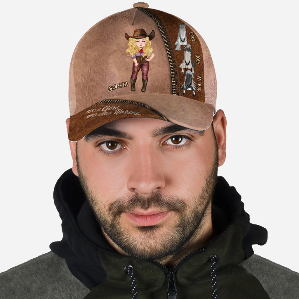 Juste une fille qui aime les chevaux - Casquette classique personnalisée avec motif cheval