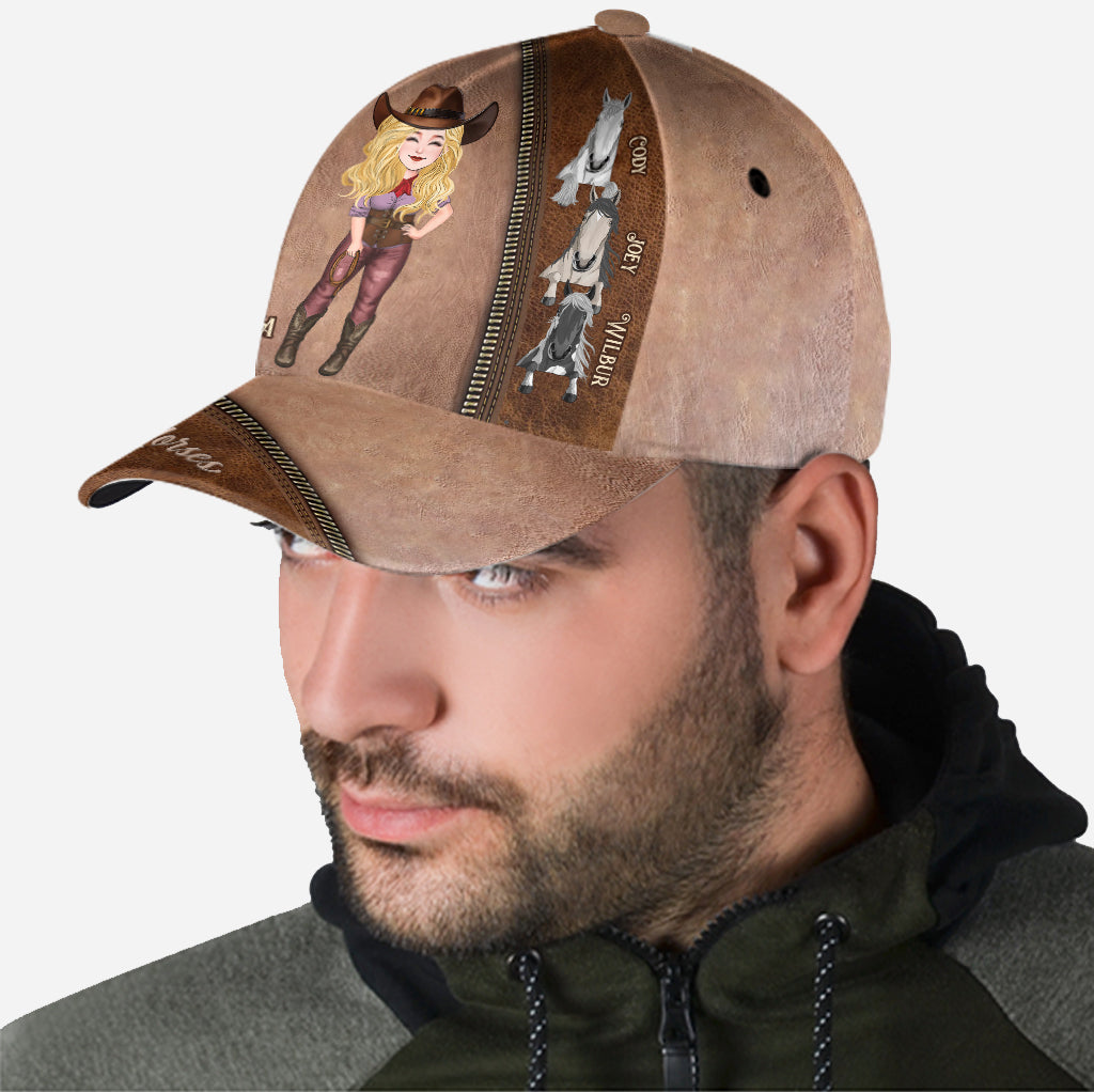 Juste une fille qui aime les chevaux - Casquette classique personnalisée avec motif cheval