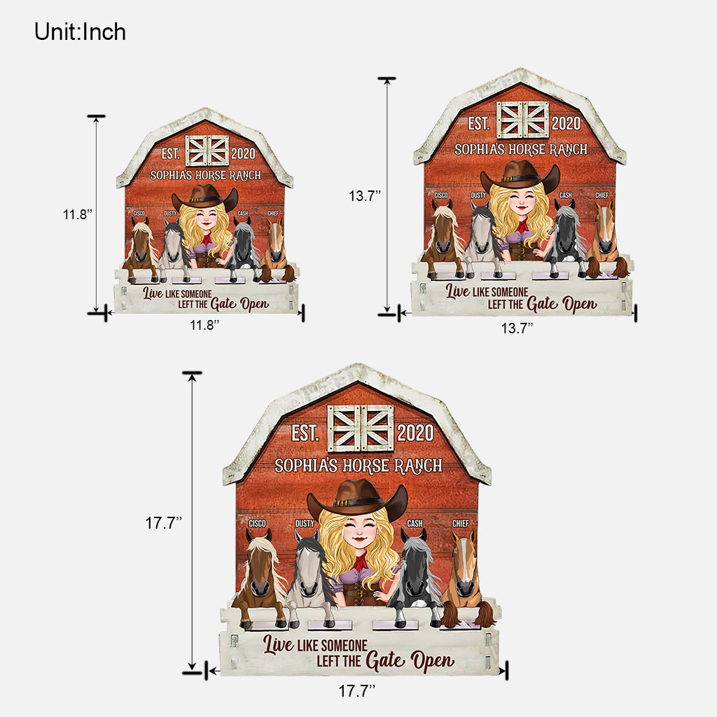 Ranch équestre - Panneau en bois personnalisé représentant un cheval