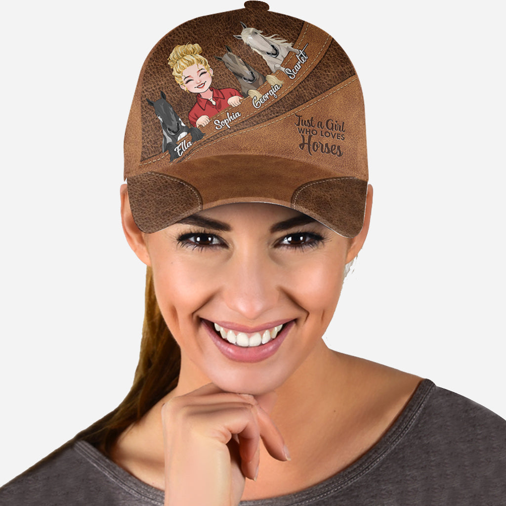 Juste une fille qui aime les chevaux - Casquette classique personnalisée avec motif cheval