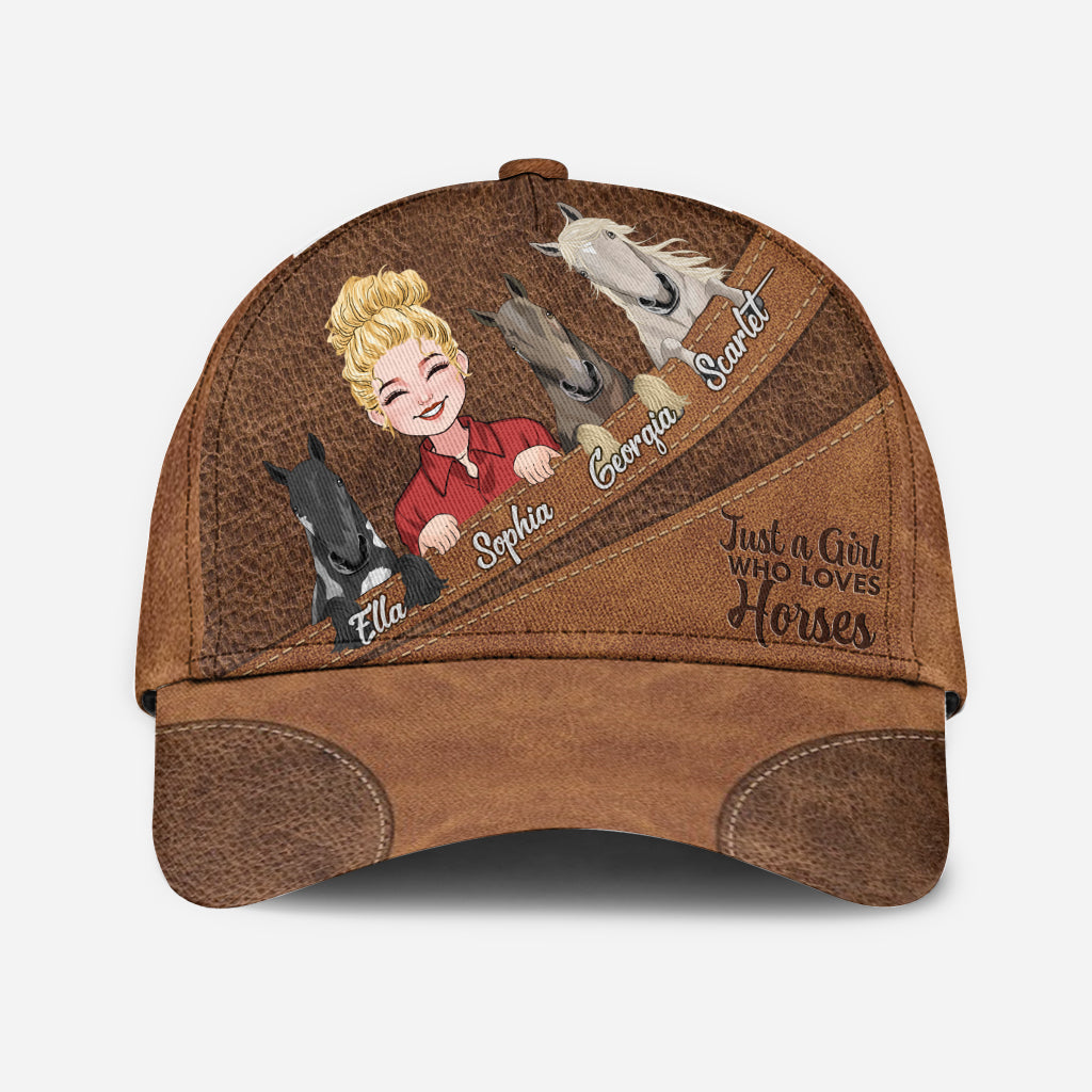 Juste une fille qui aime les chevaux - Casquette classique personnalisée avec motif cheval