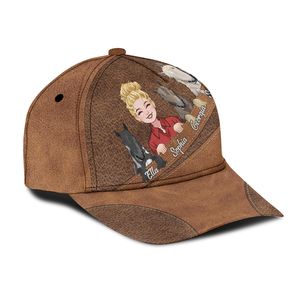 Juste une fille qui aime les chevaux - Casquette classique personnalisée avec motif cheval