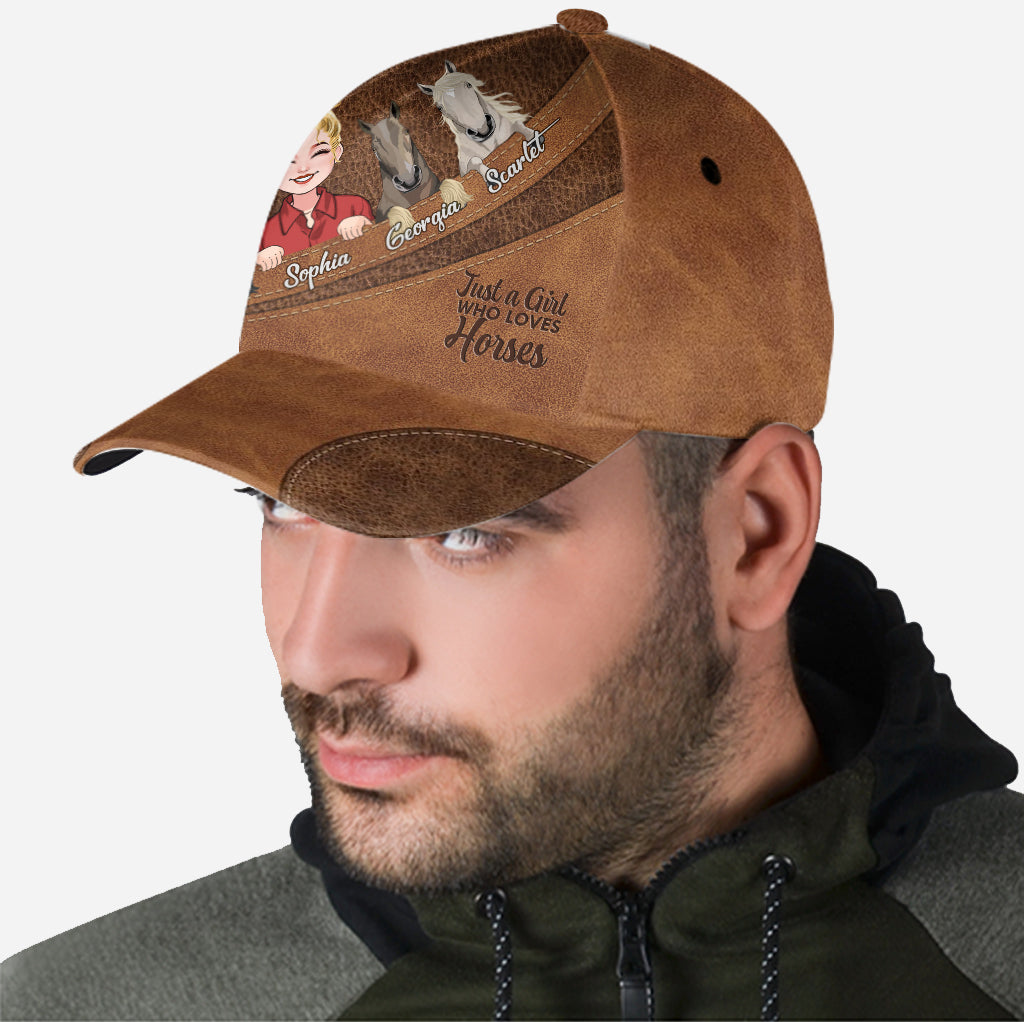 Juste une fille qui aime les chevaux - Casquette classique personnalisée avec motif cheval