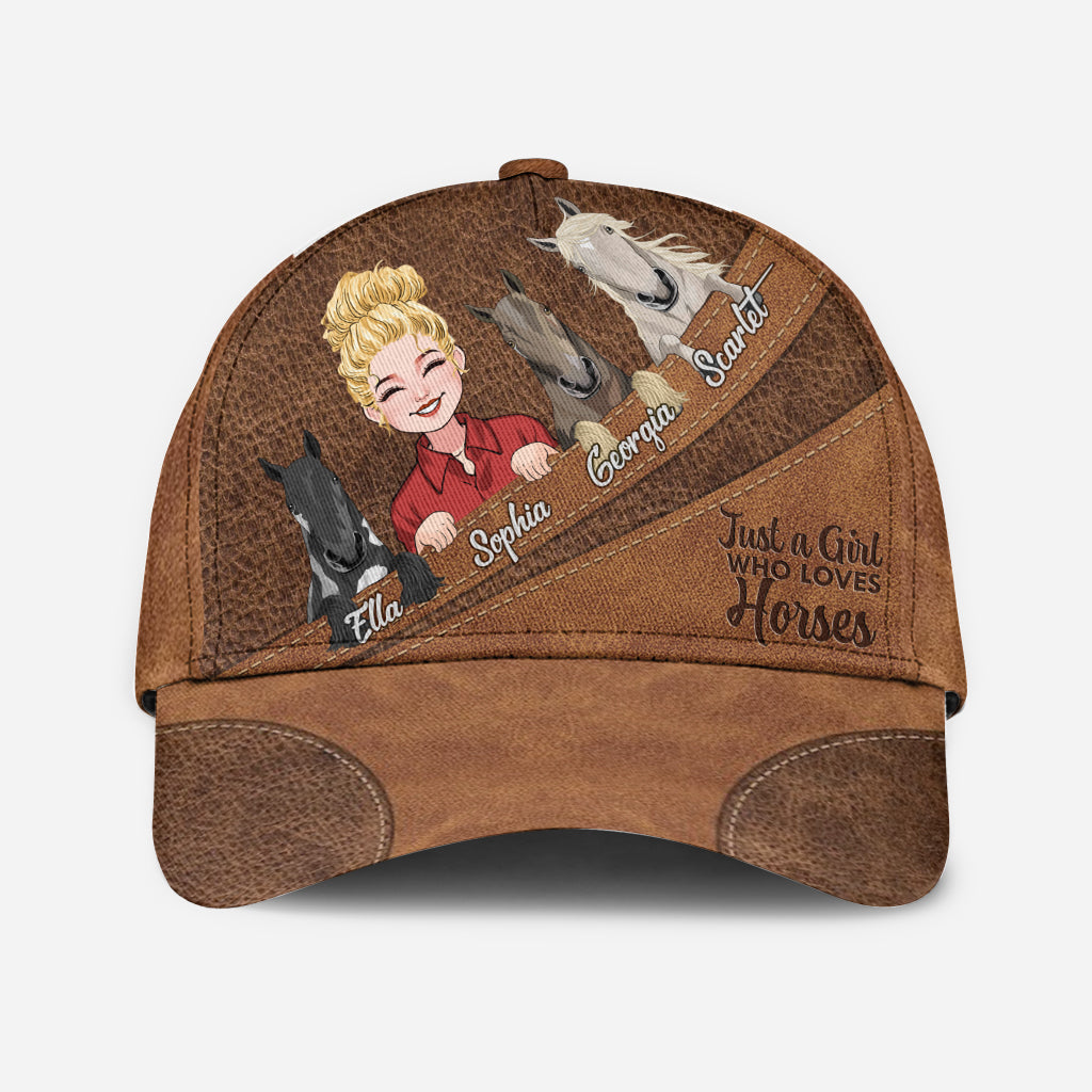 Juste une fille qui aime les chevaux - Casquette classique personnalisée avec motif cheval