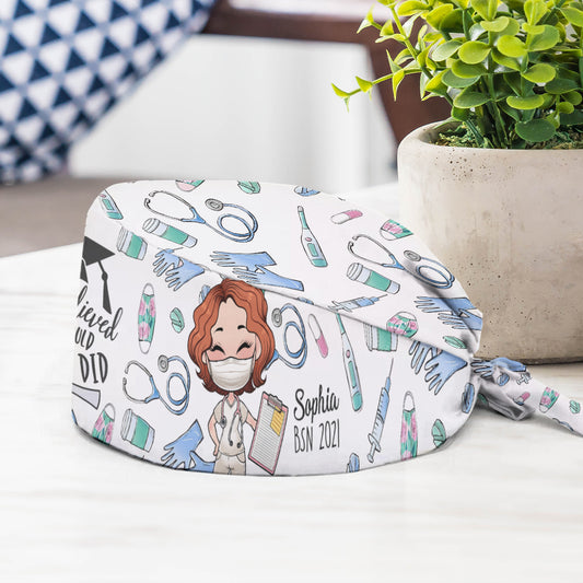 Elle croyait en elle - Bonnet d'infirmière personnalisé