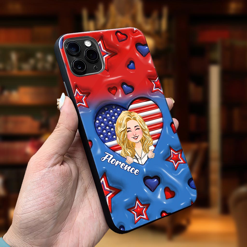 Cadeaux personnalisés pour infirmières - Coque de téléphone personnalisée « Infirmière américaine fière »