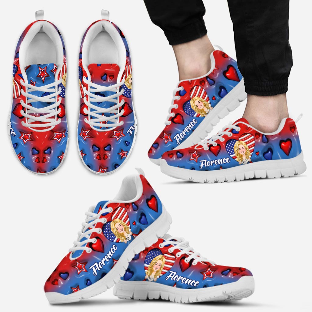 Cadeaux personnalisés pour infirmières - Fière d'être infirmière américaine - Baskets personnalisées pour infirmières
