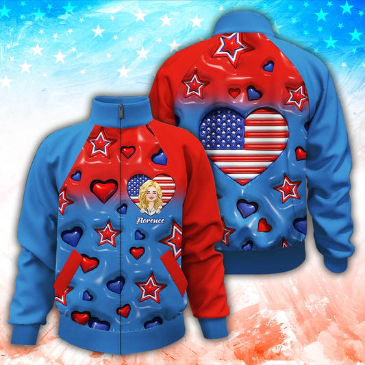 Personalized Nurse Gifts American Nurse Proud - Personalized Nurse Zip Jacket