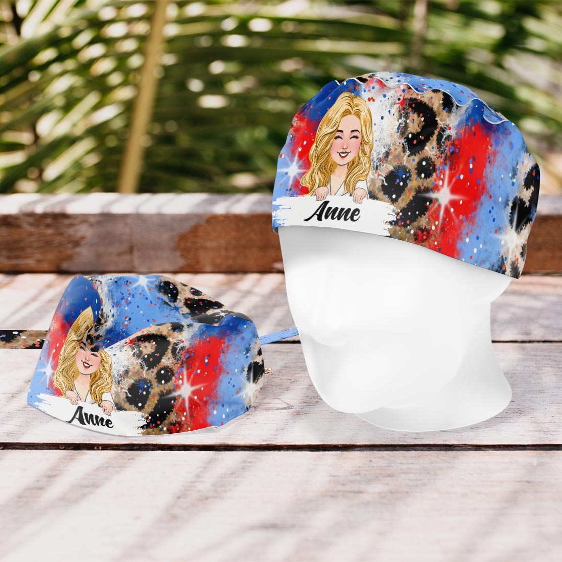 Fière d'être infirmière américaine - Bonnet de bloc opératoire personnalisé