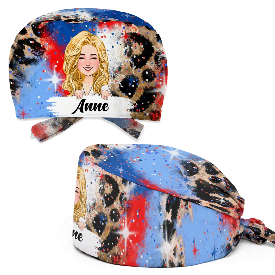 Fière d'être infirmière américaine - Bonnet de bloc opératoire personnalisé