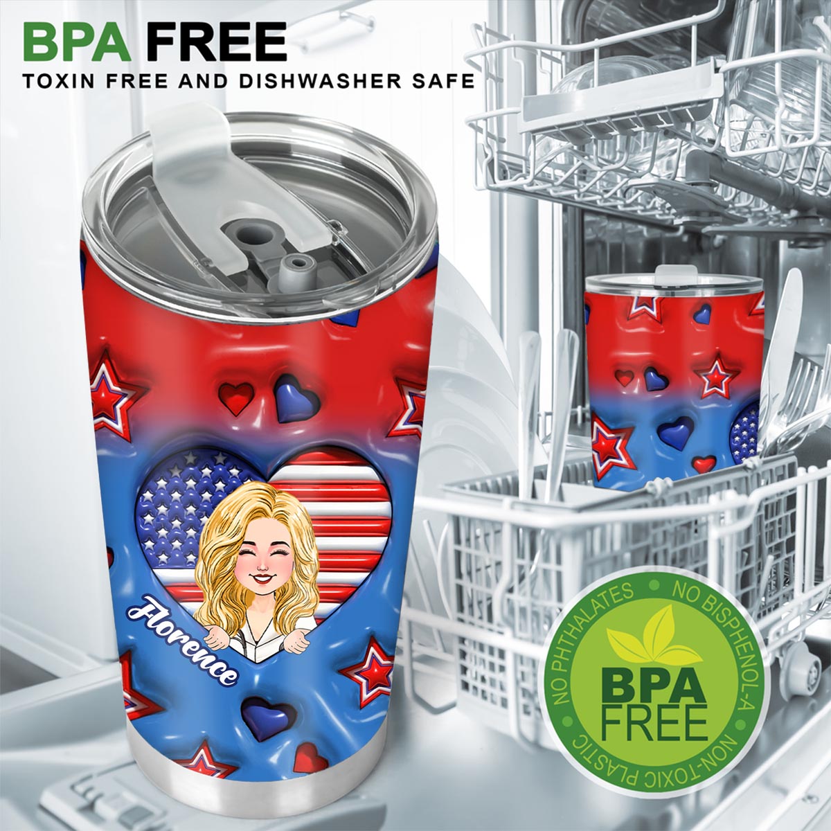 Infirmière américaine fière - Gobelet personnalisé pour infirmière