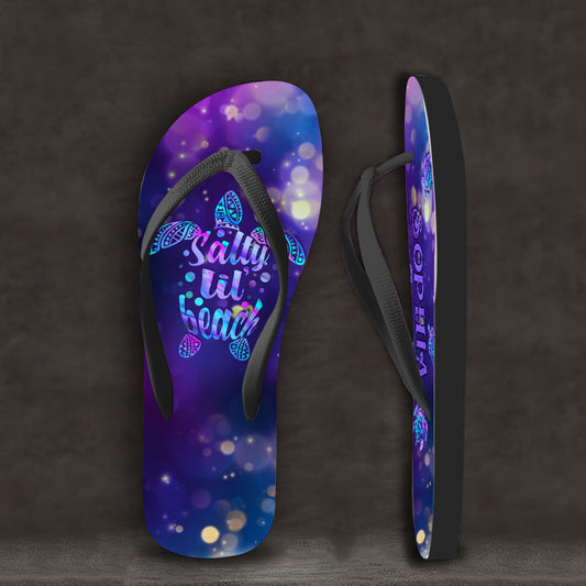 Salty Lil' Beach - Tongs personnalisées en forme de tortue