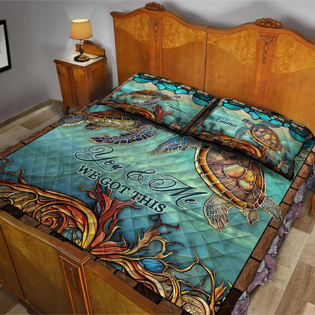 You & Me - Personalized Turtle Quilt Set