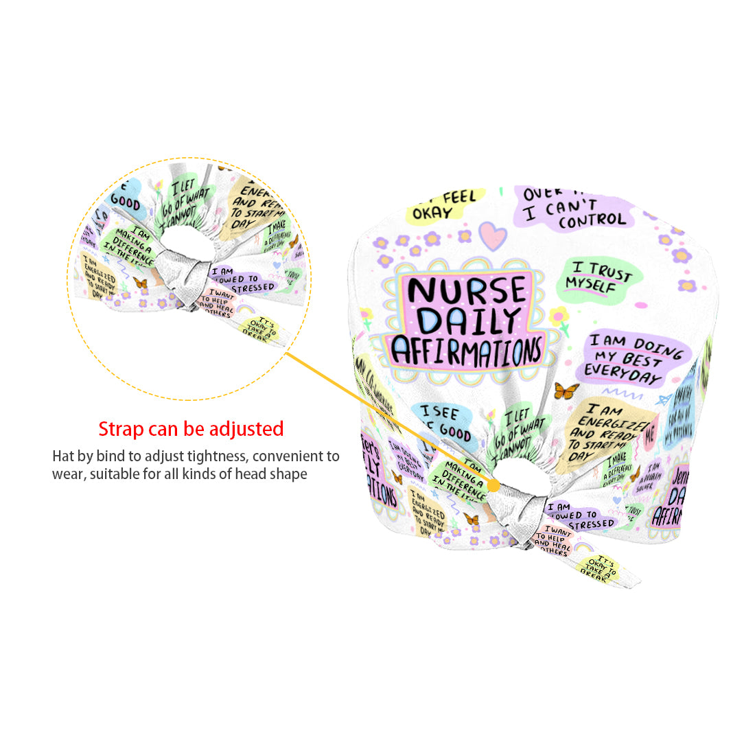 Affirmations quotidiennes pour infirmières - Bonnet de bloc opératoire personnalisé
