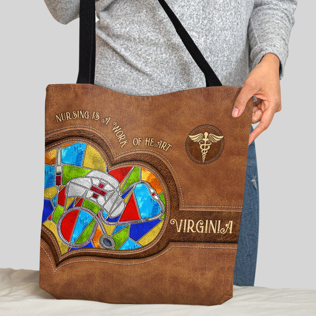 Le métier d'infirmière est un travail de cœur - Sac fourre-tout personnalisé pour infirmière
