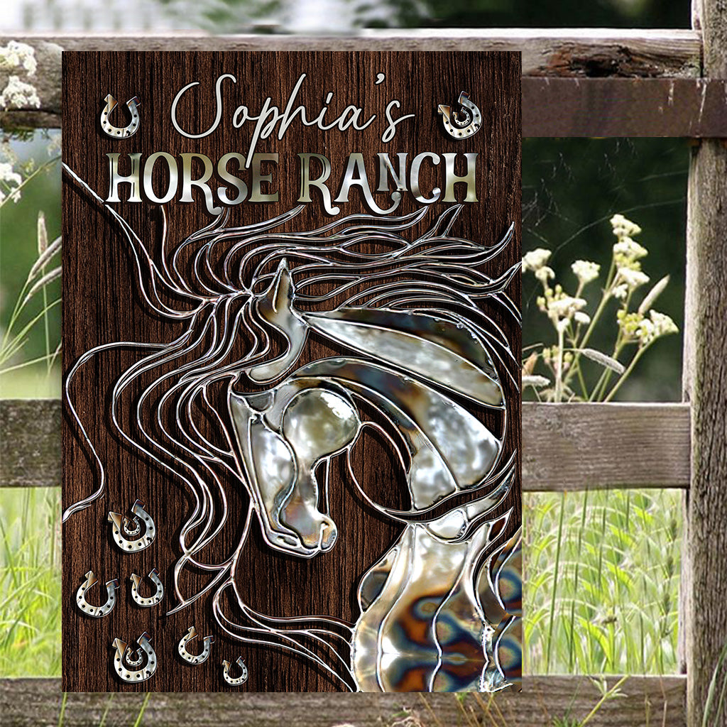 Horse Ranch - Personalized Horse Rectangle Metal Sign