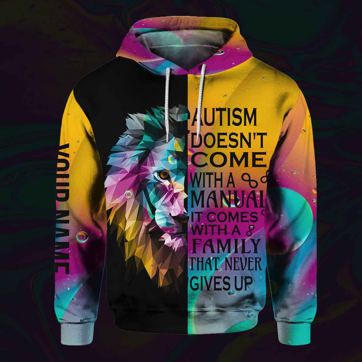 N'abandonnez jamais - T-shirt et sweat à capuche personnalisés pour la sensibilisation à l'autisme