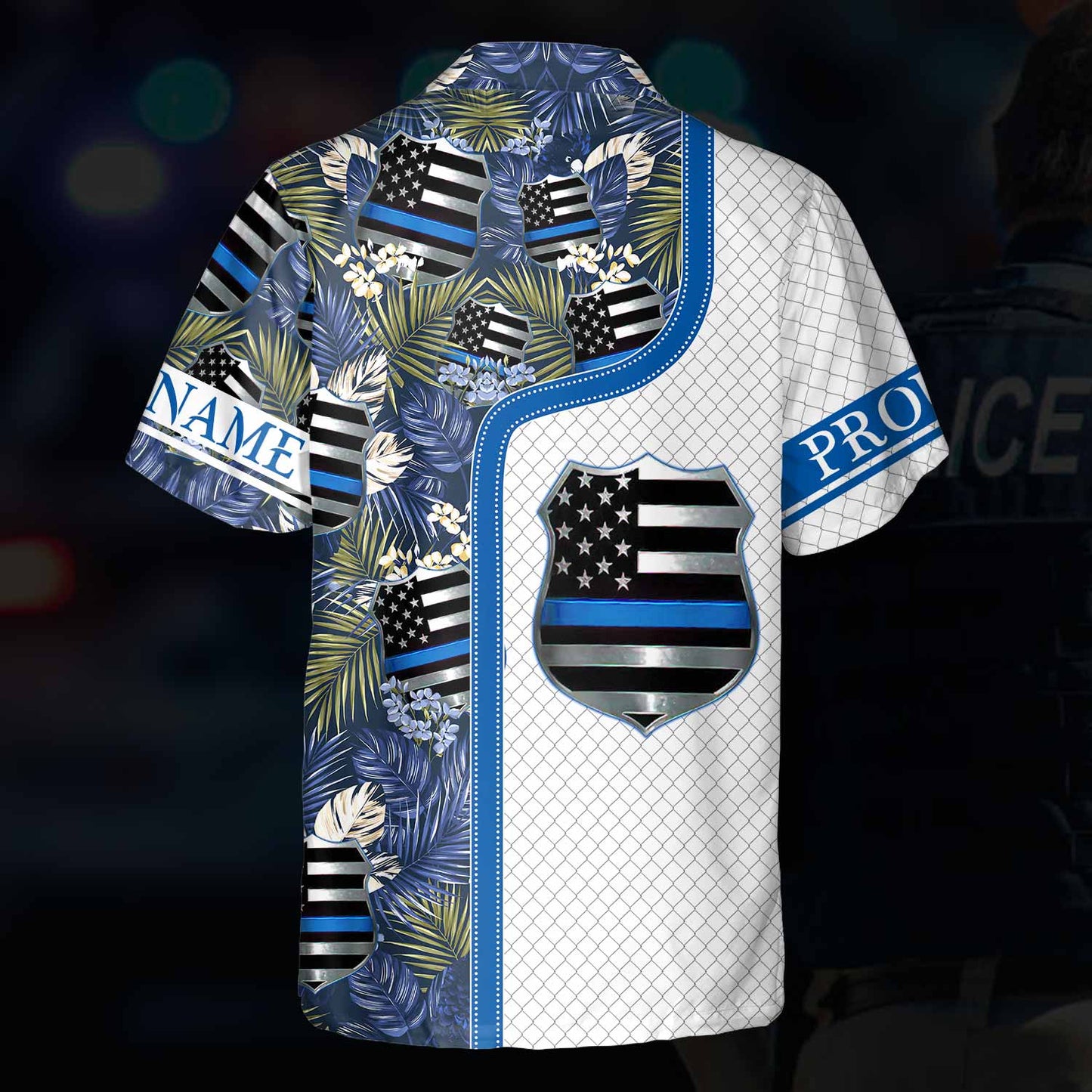 Je vous couvre - Chemise hawaïenne personnalisée pour policier