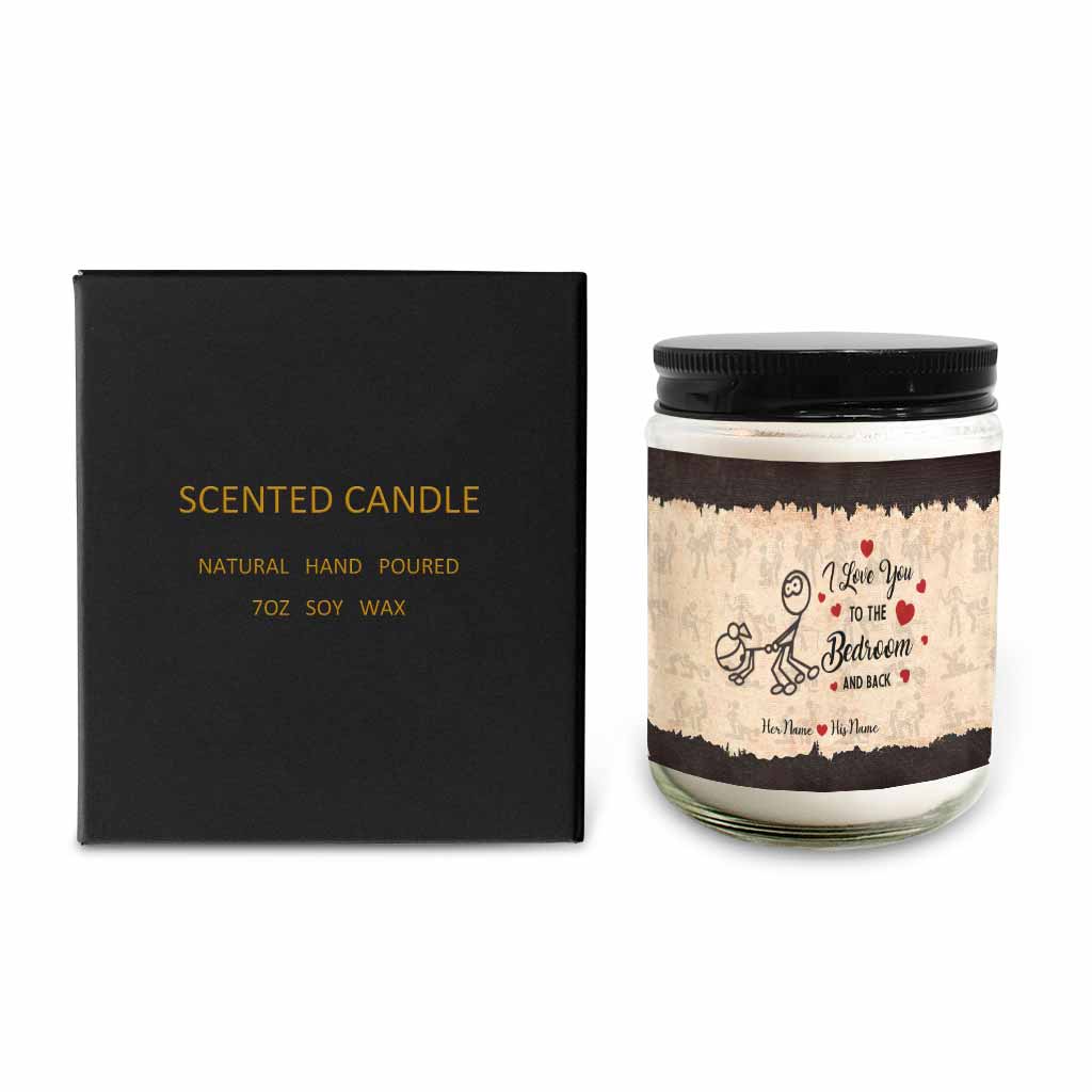 Je t'aime jusqu'à la chambre et retour - Bougie personnalisée pour couple 