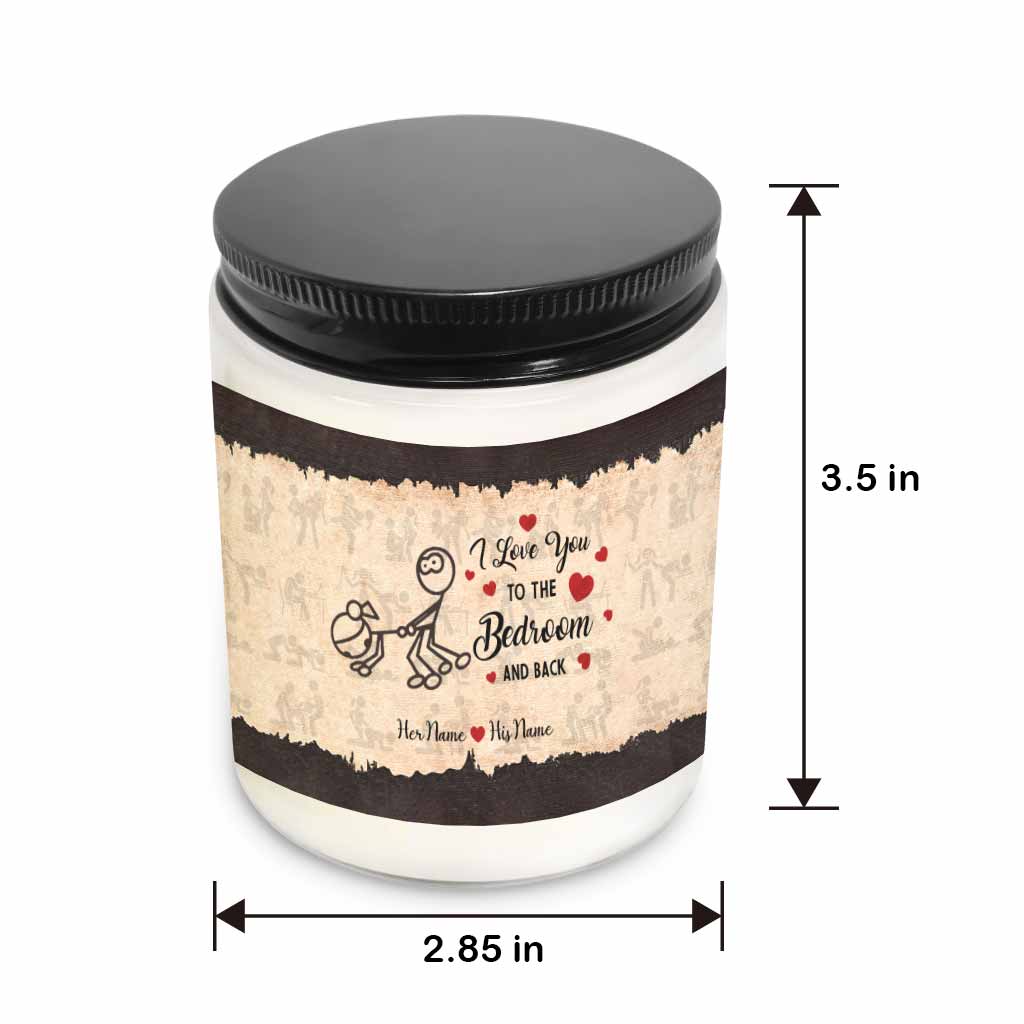 Je t'aime jusqu'à la chambre et retour - Bougie personnalisée pour couple 