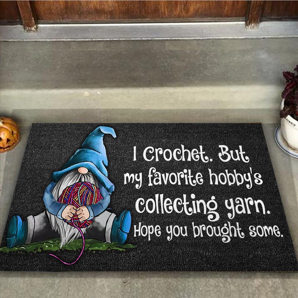 Tapis de porte imprimé à motif de fibre de coco au crochet