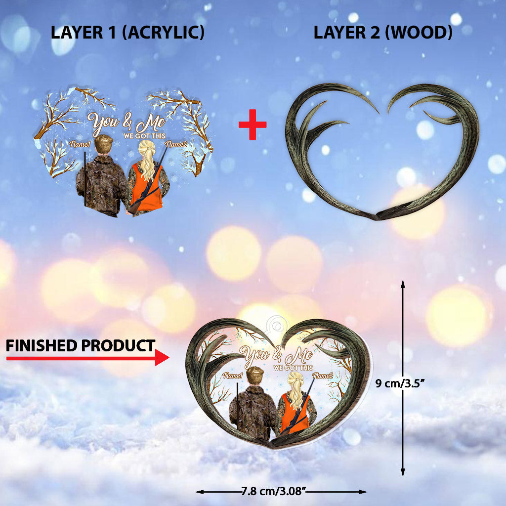 Toi et moi, l'amour à la chasse - Ornement de Noël personnalisé à plusieurs niveaux