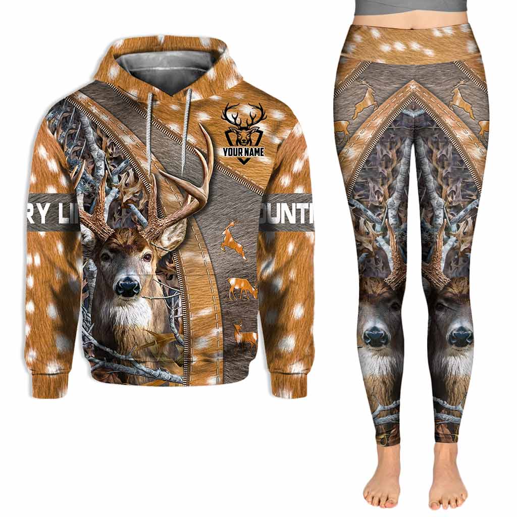 Vie à la campagne - Ensemble sweat à capuche et legging de chasse personnalisés avec motif imprimé en 3D