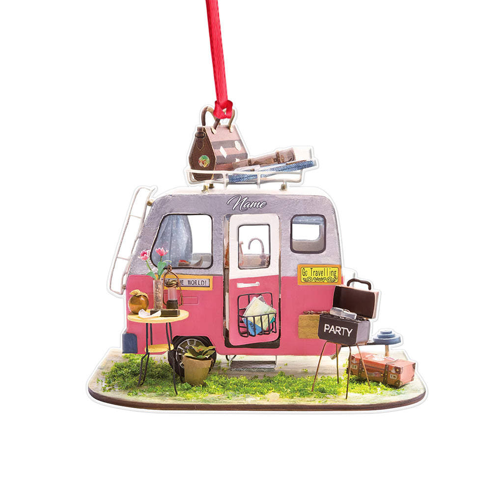 Joyeux Campeur - Ornement de Noël transparent personnalisé pour le camping