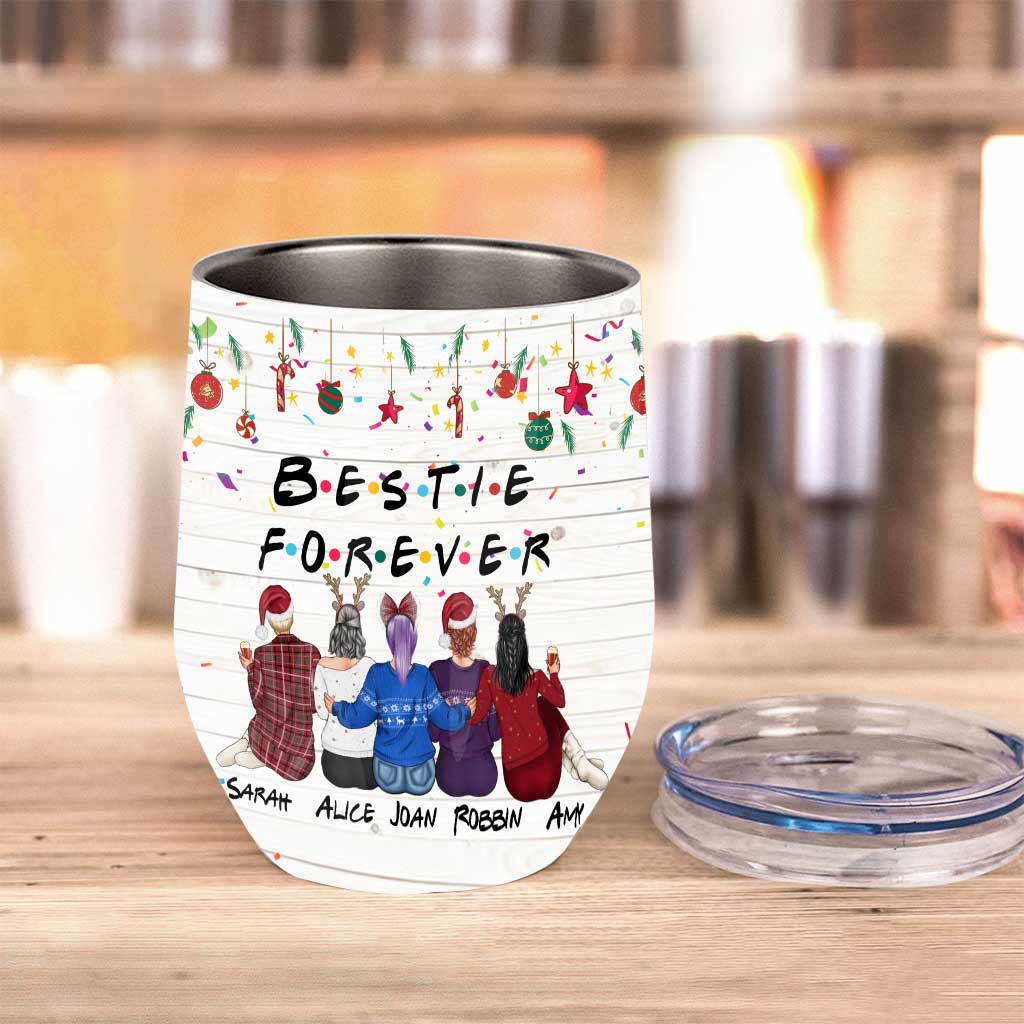 Je serai là pour toi quand la pluie se mettra à tomber à verse - Gobelet à vin personnalisé pour meilleure amie