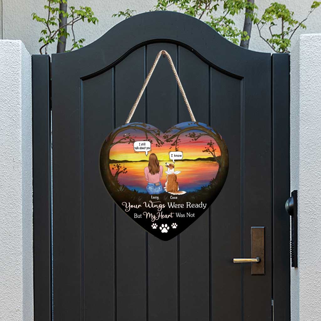 Tes ailes étaient prêtes, mais mon cœur ne l'était pas. Tu me manques - Panneau en bois personnalisé pour chien