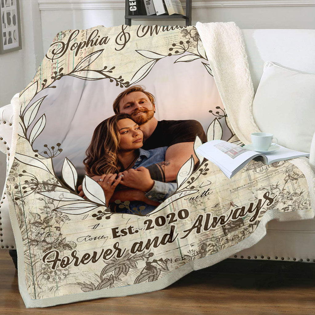 Forever And Always - Personalized Couple Blanket