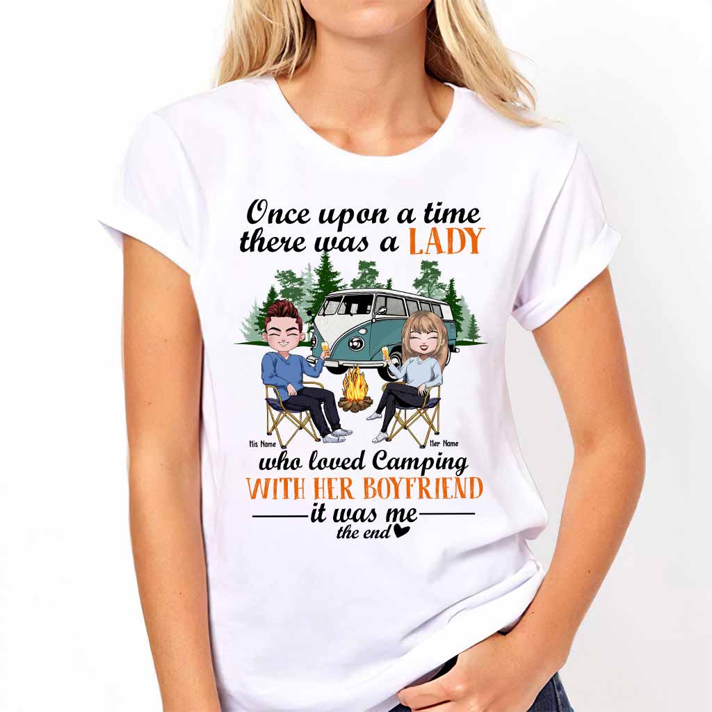 Once Upon A Time There Was A Lady - Personalized Camping Couple T-shirt and Hoodie