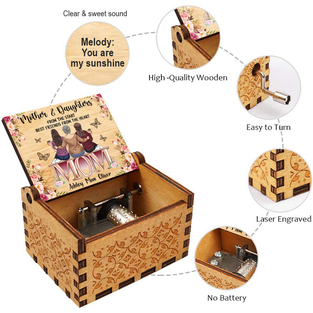 Meilleures amies du cœur - Boîte à musique à manivelle personnalisée pour la fête des mères