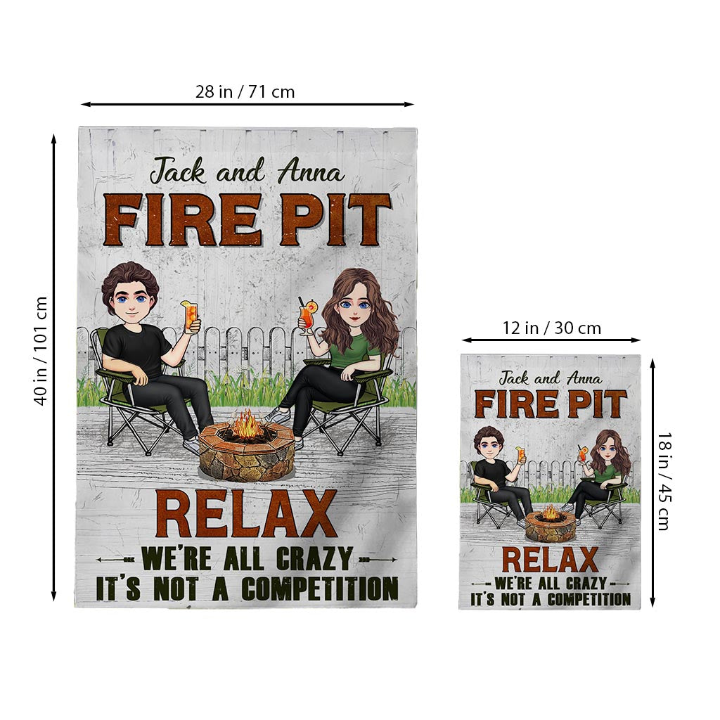 We're All Crazy Here - Backyard gift for husband, wife, boyfriend, girlfriend, friend - Personalized Garden Flag