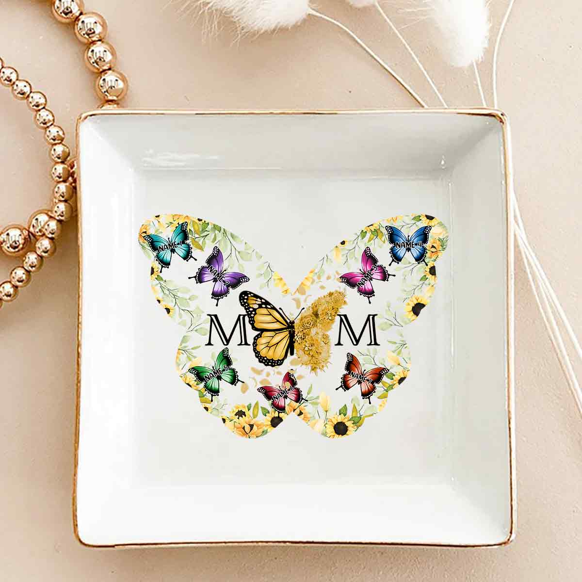 Papillon Maman - Plat à bijoux personnalisé pour maman