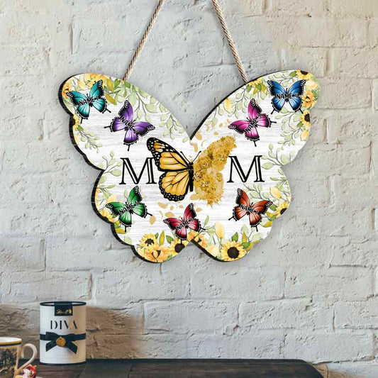 Mom Butterfly - Personalized Mother Wood Sign