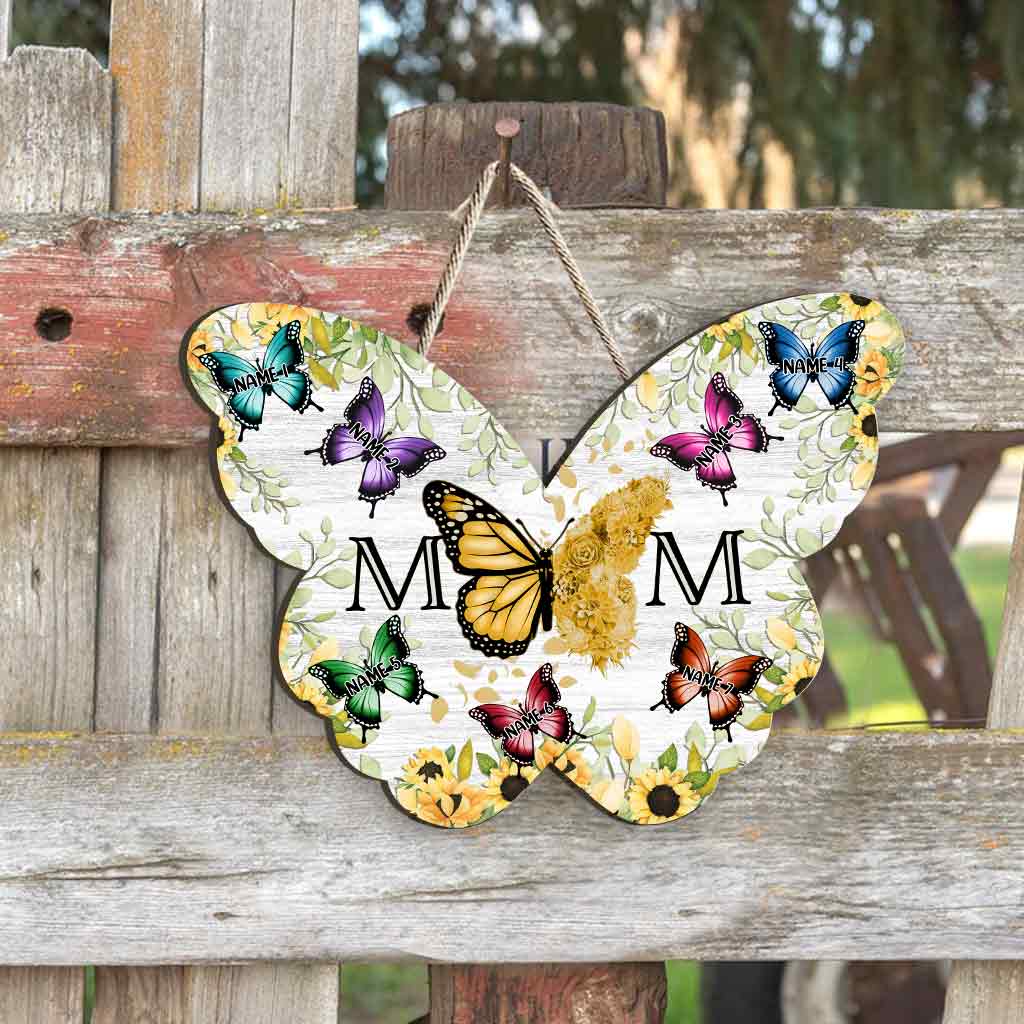 Maman Papillon - Panneau en bois personnalisé pour maman